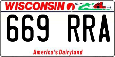 WI license plate 669RRA