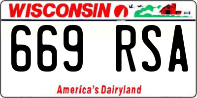 WI license plate 669RSA