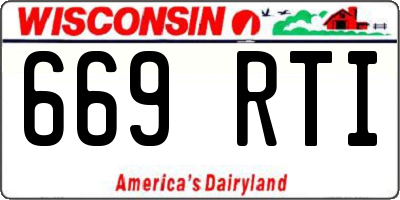 WI license plate 669RTI