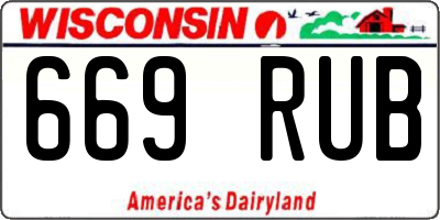 WI license plate 669RUB