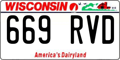 WI license plate 669RVD
