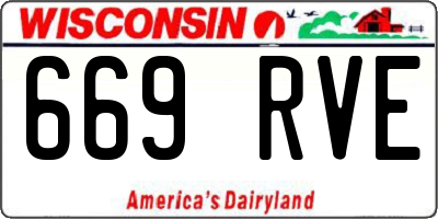 WI license plate 669RVE
