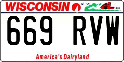 WI license plate 669RVW