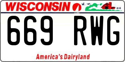 WI license plate 669RWG