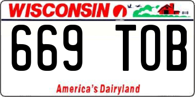 WI license plate 669TOB