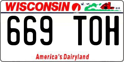 WI license plate 669TOH