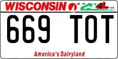 WI license plate 669TOT