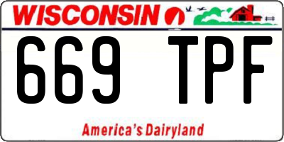 WI license plate 669TPF