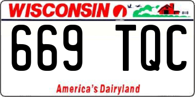 WI license plate 669TQC