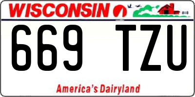 WI license plate 669TZU