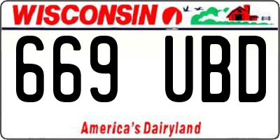 WI license plate 669UBD