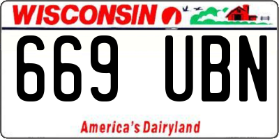 WI license plate 669UBN