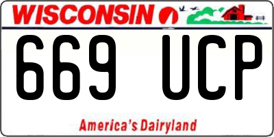 WI license plate 669UCP