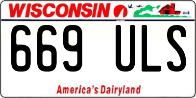WI license plate 669ULS