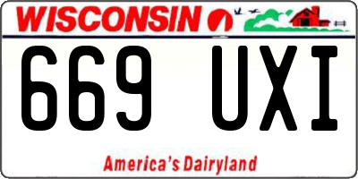 WI license plate 669UXI
