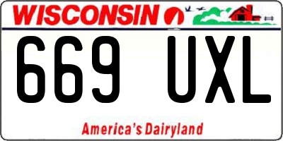 WI license plate 669UXL