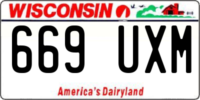 WI license plate 669UXM