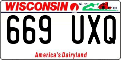 WI license plate 669UXQ