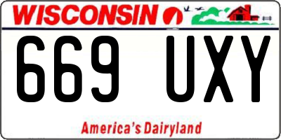 WI license plate 669UXY
