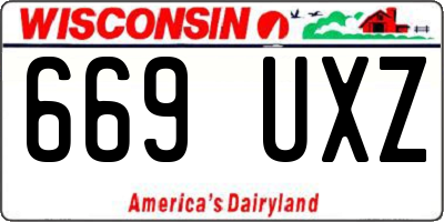 WI license plate 669UXZ
