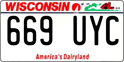 WI license plate 669UYC