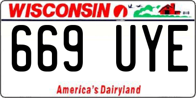 WI license plate 669UYE