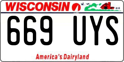 WI license plate 669UYS