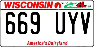 WI license plate 669UYV