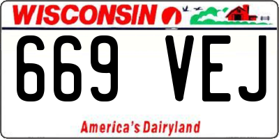 WI license plate 669VEJ
