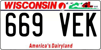 WI license plate 669VEK