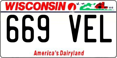 WI license plate 669VEL