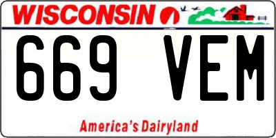 WI license plate 669VEM