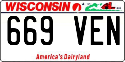 WI license plate 669VEN