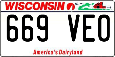 WI license plate 669VEO