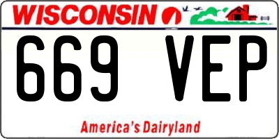 WI license plate 669VEP