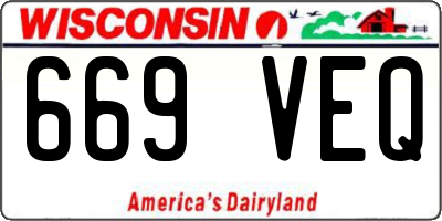 WI license plate 669VEQ