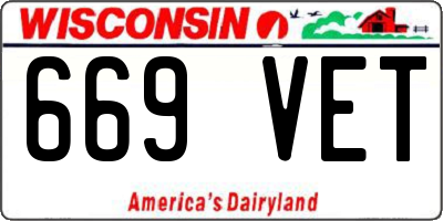 WI license plate 669VET