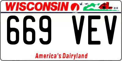 WI license plate 669VEV