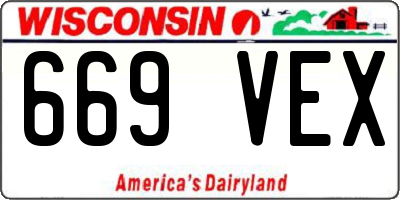WI license plate 669VEX