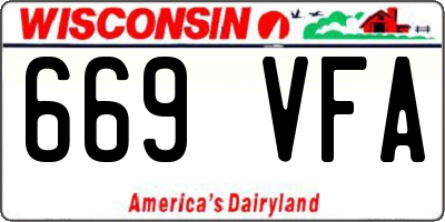 WI license plate 669VFA