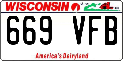 WI license plate 669VFB