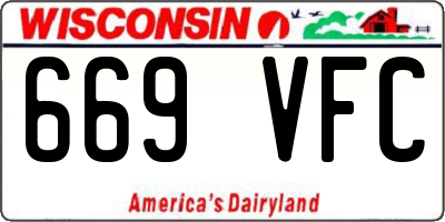 WI license plate 669VFC