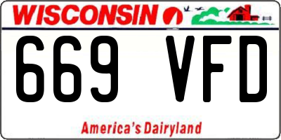 WI license plate 669VFD