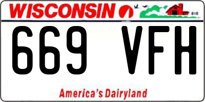WI license plate 669VFH