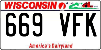 WI license plate 669VFK