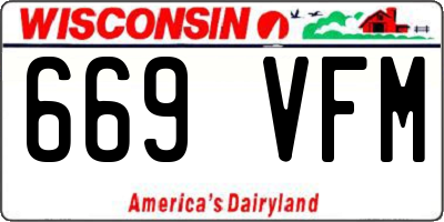 WI license plate 669VFM