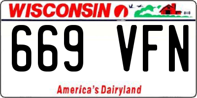 WI license plate 669VFN