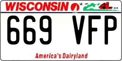 WI license plate 669VFP