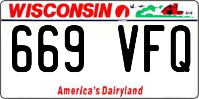 WI license plate 669VFQ