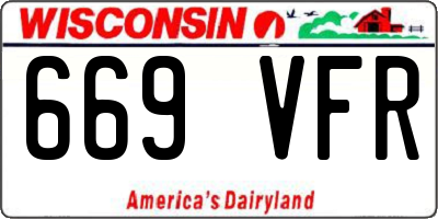 WI license plate 669VFR